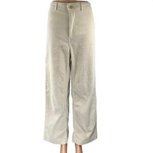 Everlane Cream White Corduroy Wide Leg High Waisted Baggy Trousers Dress Pants 8